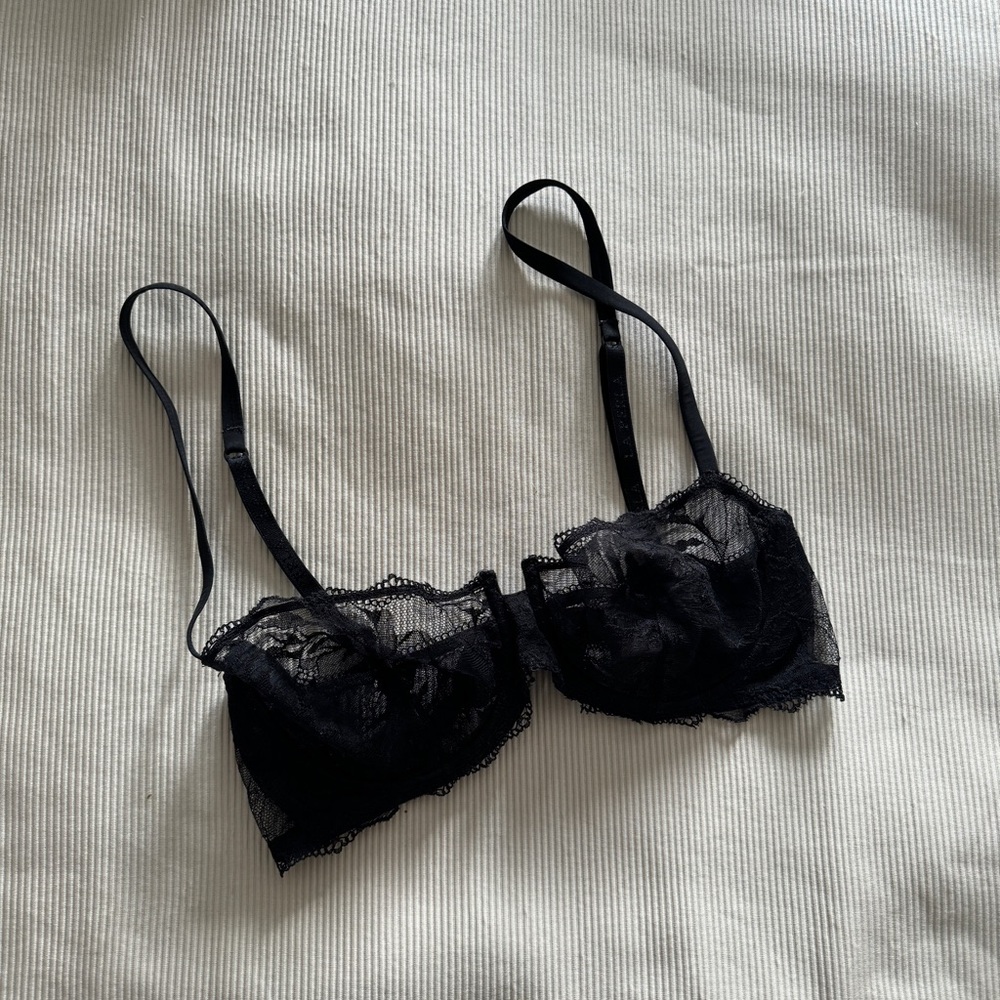 La Perla Black Lace Balconette Bra 34D